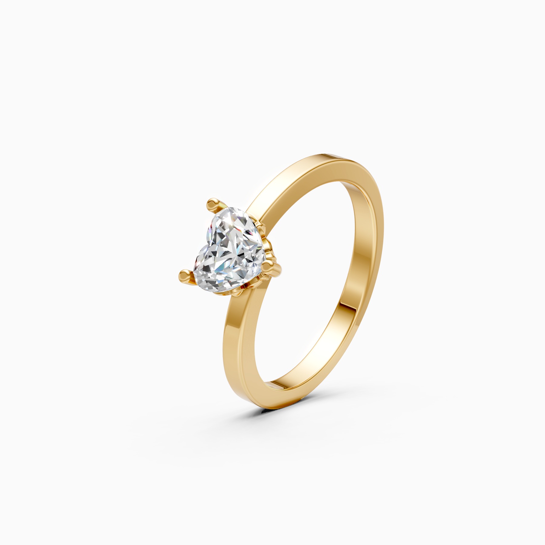 Heart Shape Solitaire Diamond Ring